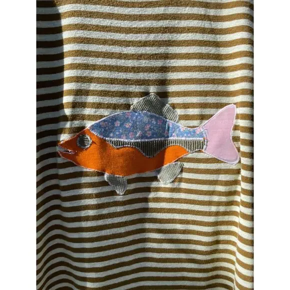 XS Upcycled Madewell Fish Striped Shirt - Picture 4 of 5